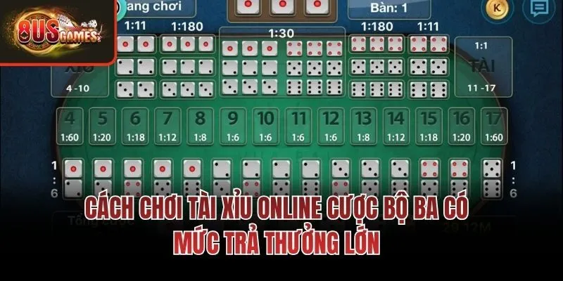 Cách chơi Tài Xỉu online cược bộ ba có mức trả thưởng lớn